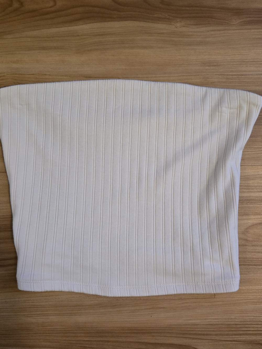 American Eagle Outfitters Cream Ribbed Strapless Tube Top